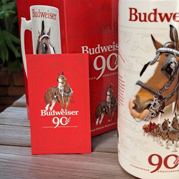 Budweiser 90th Anniversary Clydesdale Mug Limited-Edition 2023 Holiday Stein - Picture 1 of 13
